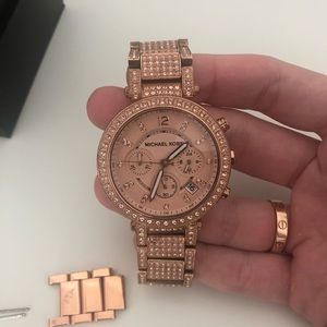 Michael Kors Rose Gold Glitz Parker Women's Watch